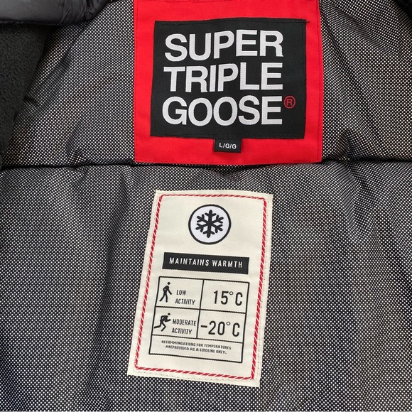 Super Triple Goose Men's Ski Parka Faux Down-Fill Jacket, Black, Size L - Picture 7 of 16
